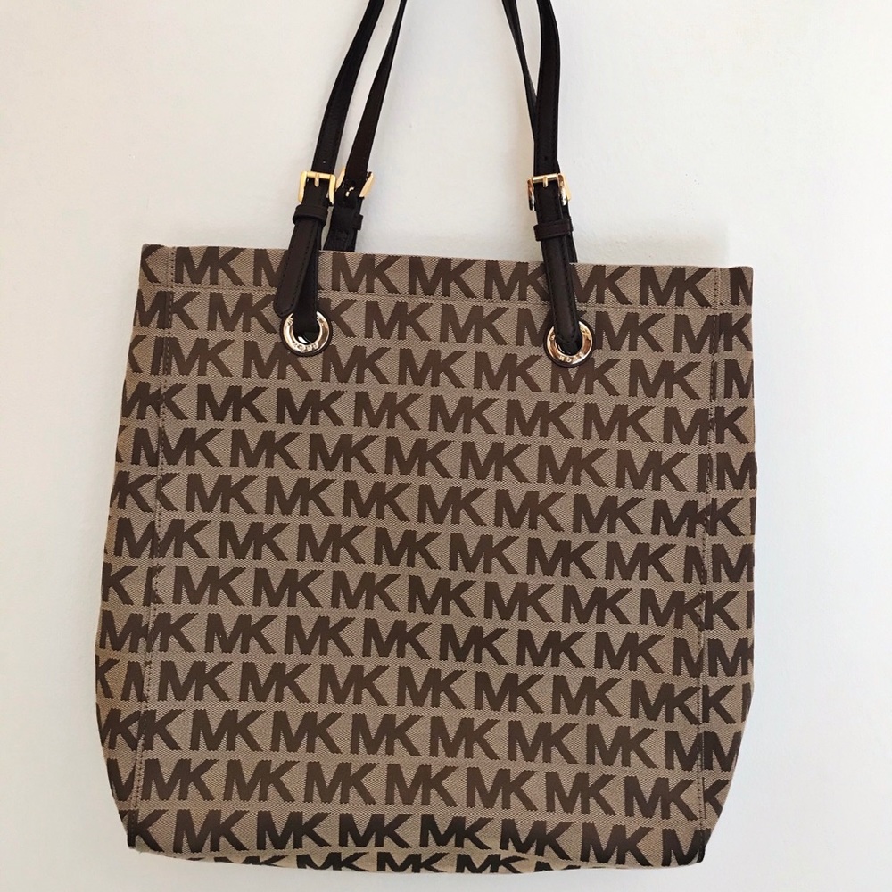 Michael Kors Khaki Signature Shoulder Tote